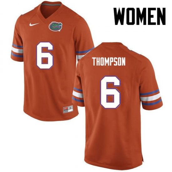 Women's Florida Gators #6 Deonte Thompson NCAA Nike Orange Authentic Stitched College Football Jersey EVF0362GQ